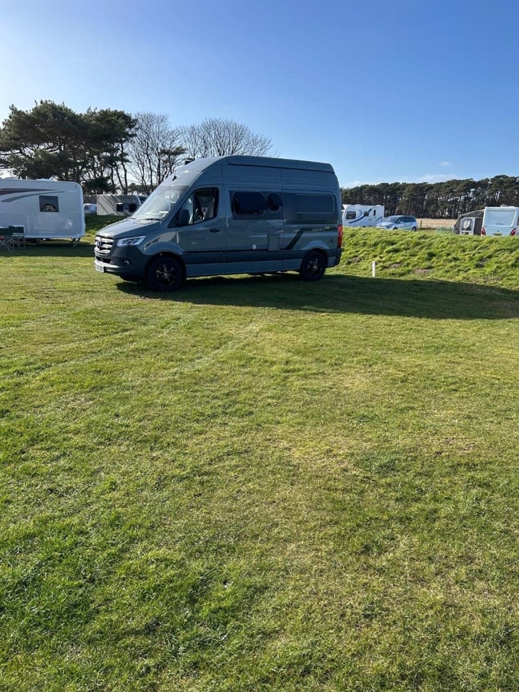 Neil's Hymer Free S 600 on a campsite pitch